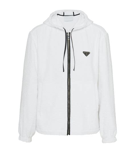 white prada sweatsuit|prada zip up hoodie.